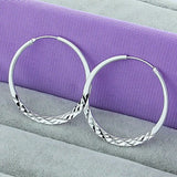 925 Silver Hoop Earrings 5.0cm Circle Jewelry Direct Sales
