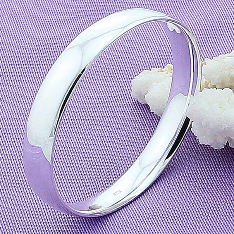 High Hot 925 Sterling Silver Round Bangles Big Bangle for Women
