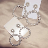 Baroque Style Pearl Circle Dangle Earrings Statement Jewelry
