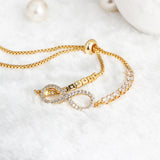 Infinity Charm Chain Zircon Crystal Women Jewelry Bracelet