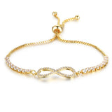 Infinity Charm Chain Zircon Crystal Women Jewelry Bracelet