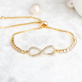 Infinity Charm Chain Zircon Crystal Women Jewelry Bracelet