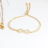 Infinity Charm Chain Zircon Crystal Women Jewelry Bracelet