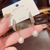 14K Diamond Twisted Ring Pearl Earrings Set