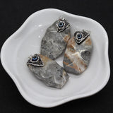 Irregular Agate Evil Eye Pendant for Bracelet DIY