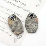 Irregular Agate Evil Eye Pendant for Bracelet DIY