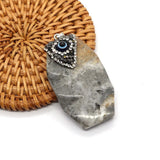 Irregular Agate Evil Eye Pendant for Bracelet DIY