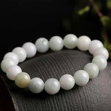 High Jadeite Bracelet Round Smooth 13mm Buddha Elastic Line Bracelet