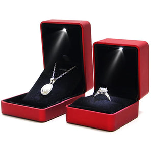 LED Light High Jewelry Box for Rings and Necklaces
