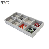 High Jewelry Display Velvet Tray Case for Earrings Rings