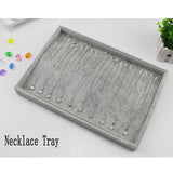 Gray Velvet High Jewelry Display Tray Set for Necklace Bracelet Earrings Ring