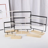 High Jewelry Iron Display Organizer Earrings & Bracelets Holder with Wooden Base