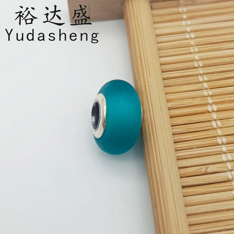 Matte Green Glass Charm Bead for High Jewelry