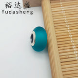 Matte Green Glass Charm Bead for High Jewelry