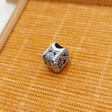 Geometric Charm Bracelet with Zircon Pave Diamonds