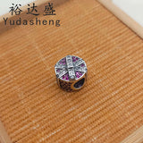 High Jewelry Red Zircon Bow Bead Charm Christmas