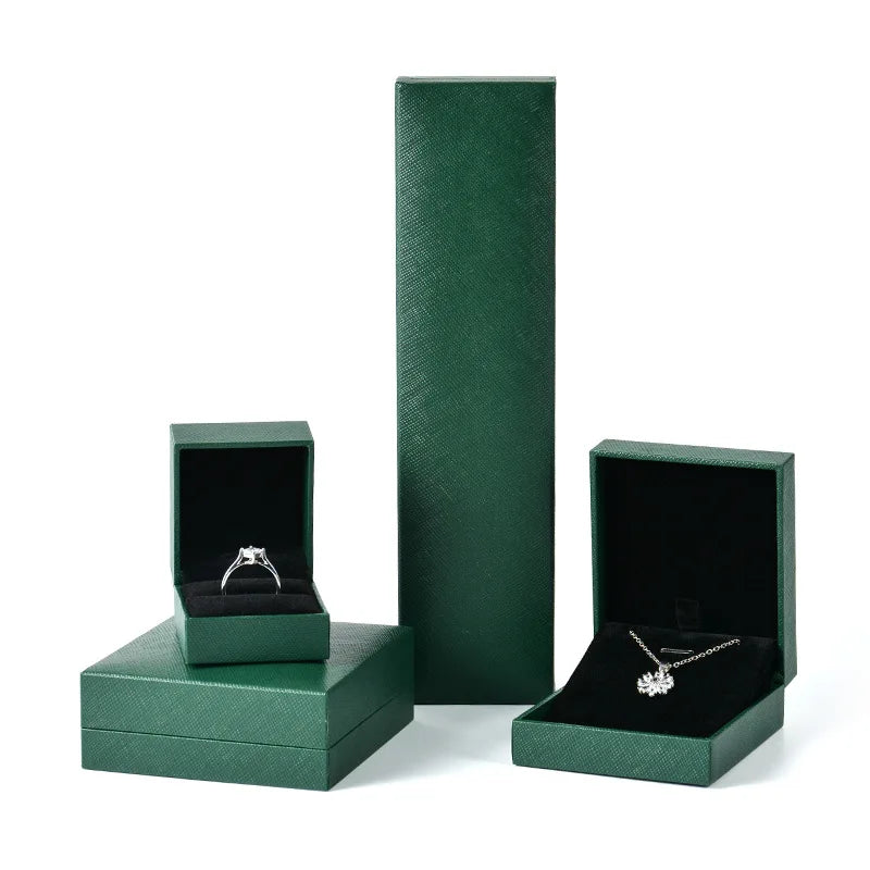 Luxury Jewelry Ring Box Leather Paper Earrings Necklace Bracelet Gift Organizer