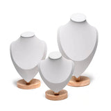 High Jewelry Organizer Display Stand Wooden Base Necklaces Bust Holder
