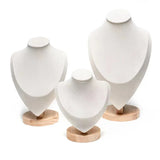 High Jewelry Organizer Display Stand Wooden Base Necklaces Bust Holder