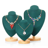 High Jewelry Organizer Display Stand Wooden Base Necklaces Bust Holder