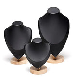 High Jewelry Organizer Display Stand Wooden Base Necklaces Bust Holder