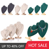 Wooden Base Jewelry Display Stand for Necklaces Chokers