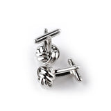 Silver Plated High Knot Cufflinks for Men Shirt Business Wedding French Shirt