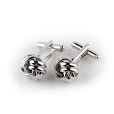 Silver Plated High Knot Cufflinks for Men Shirt Business Wedding French Shirt
