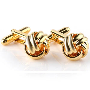 Silver Plated High Knot Cufflinks for Men Shirt Business Wedding French Shirt
