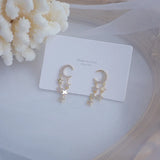 14K Real Long Tassel Temperament Stud Earring Anniversary Jewelry