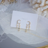 14K Real Long Tassel Temperament Stud Earring Anniversary Jewelry