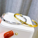 High-Quality Wavy Pattern Cuff Bangle Women's Bracelet