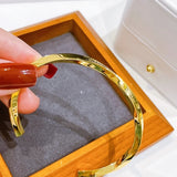 High-Quality Wavy Pattern Cuff Bangle Women's Bracelet
