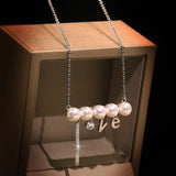 Love Letter Pendant Pearl Necklace for Women