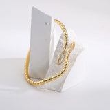 Ladies Copper Zircon CZ Snake Bangles Cuff Bracelets For Women