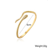 Ladies Copper Zircon CZ Snake Bangles Cuff Bracelets For Women
