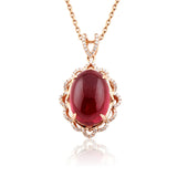 Ladies Red Zircon Pendant with Gemstones - Gift Idea