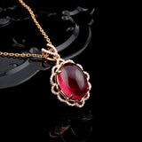 Ladies Red Zircon Pendant with Gemstones - Gift Idea