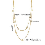 Layered Necklace Chain with Square Linked Necklace for Women