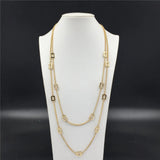 Layered Necklace Chain with Square Linked Necklace for Women