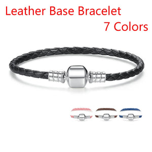 Leather Chain Charms Bracelet Fine Base Bracelets for Women Jewelry