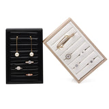 Leather Rings Earrings Tray Storage Box Organizer Case