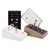 Leather Rings Earrings Tray Storage Box Organizer Case