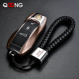 Leather Rope Lanyard Key Chain Hand Woven Key Rings Couple Auto Gift