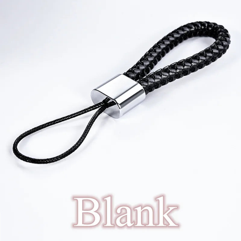 Leather Rope Lanyard Key Chain Hand Woven Key Rings Couple Auto Gift