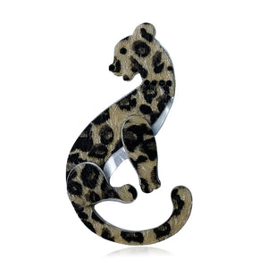 Leopard Animal Brooches For Women Acrylic Safety Pins Jewelry