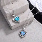 Heart Love Zircon 925 Silver Necklace Wedding Jewelry