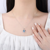 Heart Love Zircon 925 Silver Necklace Wedding Jewelry