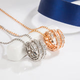 925 Silver Diamond Snake Bone Pendant Women's Necklace