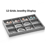 Linen Jewelry Display Holder Ring Earring Case Storage Organizer